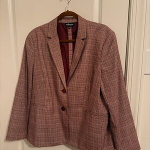 Pendleton Rose Plaid Single-Breasted Wool Blazer